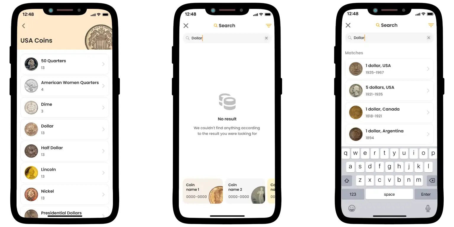 A part of Coin ID Scanner interface.